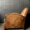 Art deco cognac kleur lederen club fauteuil