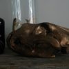 Massive bronze replica of a real lion skull.