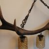Old lamp made a an antler of a red stag.