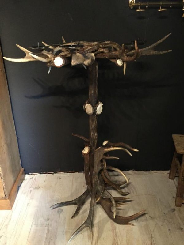 Candle holder made of deer antlers