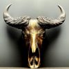 Special high quality metallized (bronze) skull of a Cape buffalo