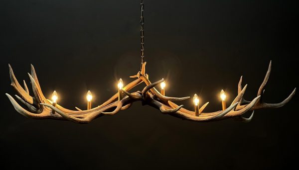 Antler pendant chandelier XL with 6 lights