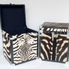 Boxes made from zebra skin