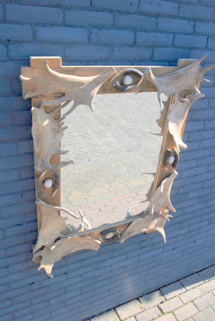 Mirror made of antlers