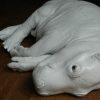 Weiss coated Replik eines Nilpferdkalbs