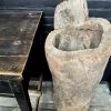 Antieke handgemaakte houten boomstam pot,