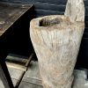 Antieke handgemaakte houten boomstam pot,
