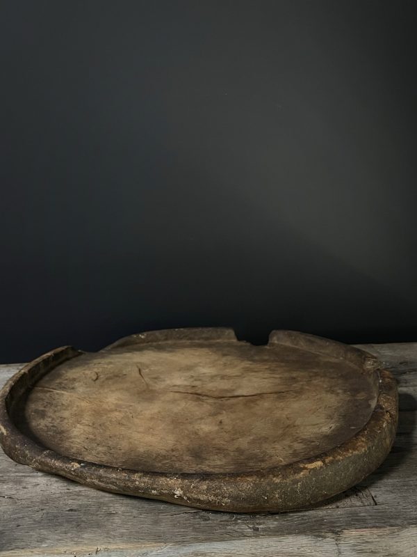 Antieke houten ronde plank