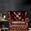 Beautiful set of vintage leather Moustache armchairs