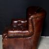 Set vintage leather Chesterfield armchair