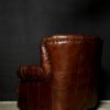 Set vintage leather Chesterfield armchair