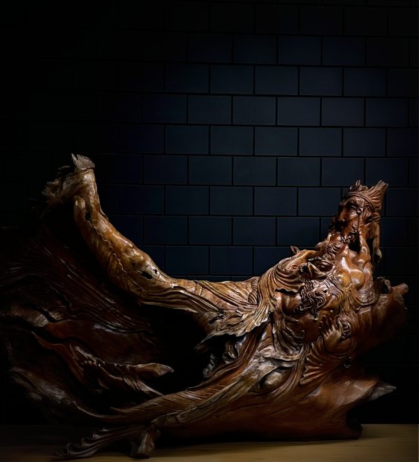 Antiek houten beeld Neptunes XXL