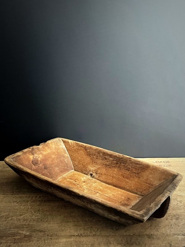 Antieke handgemaakte houten schaal