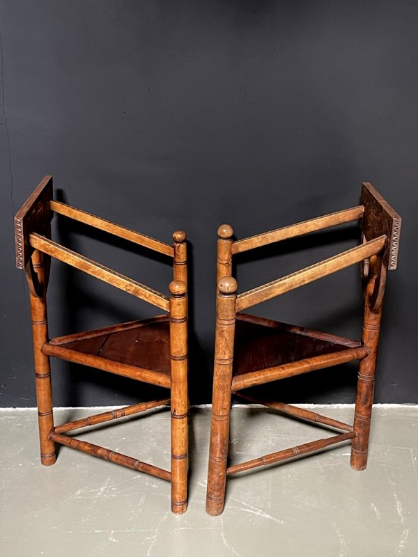 Set of vintage wooden chairs.