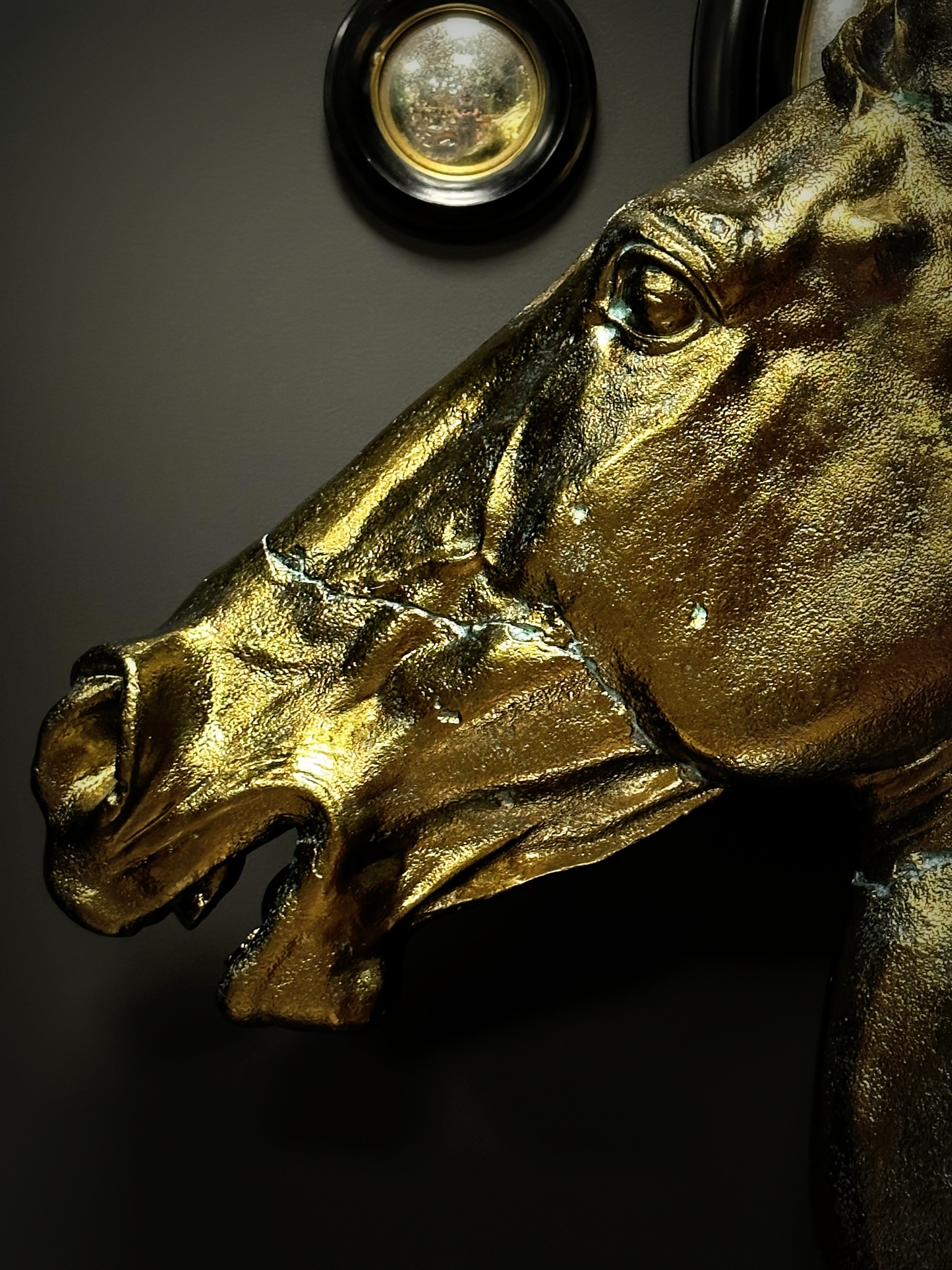 Bronzen paardenhoofd XXL