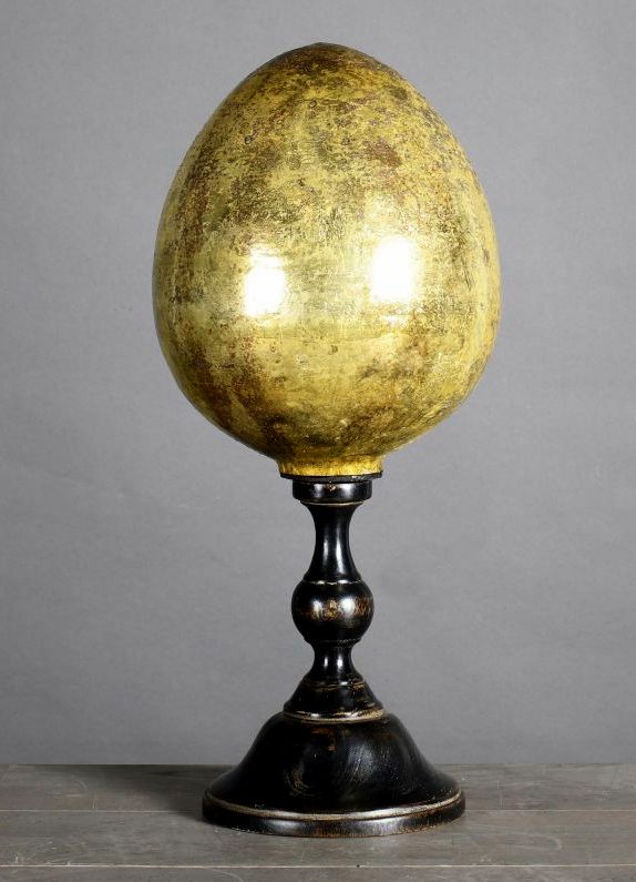 Enamelled Glass Egg - on Stand