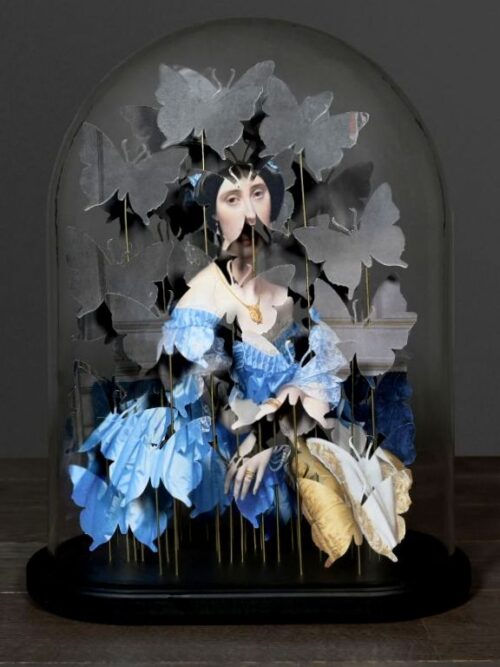 Anamorphose ''Dominique Ingres'' unter Glasglocke